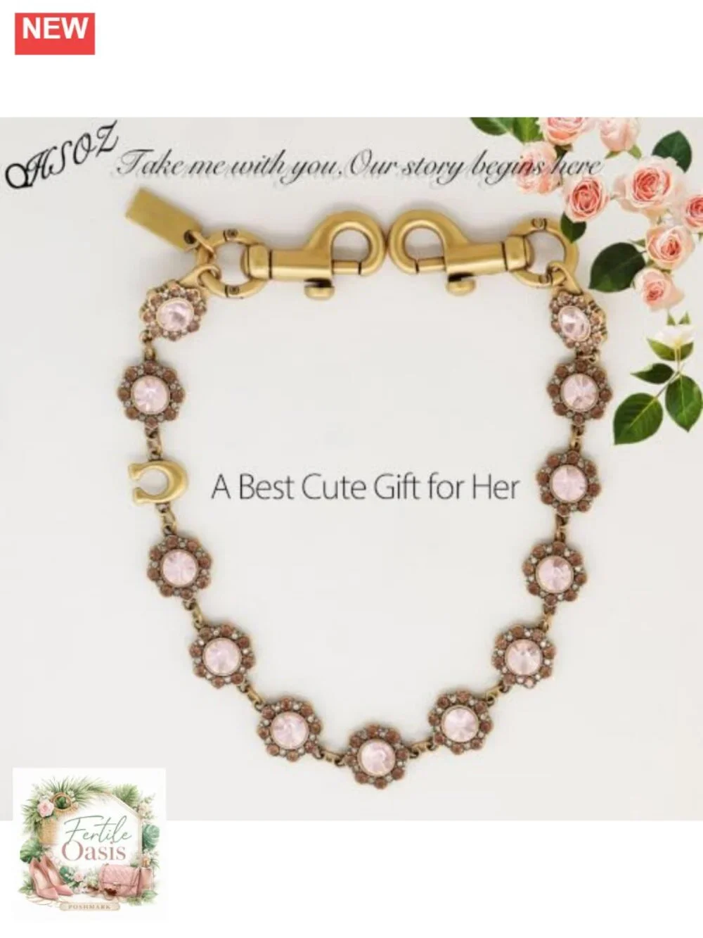 Crystal Floral Bag Charm Chain Extender, Rhinestone Purse Charm for Handbag Tote